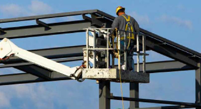 Man working in cherrypicker