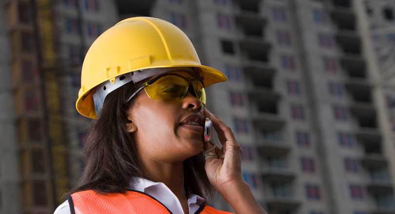 Woman wearing PPE