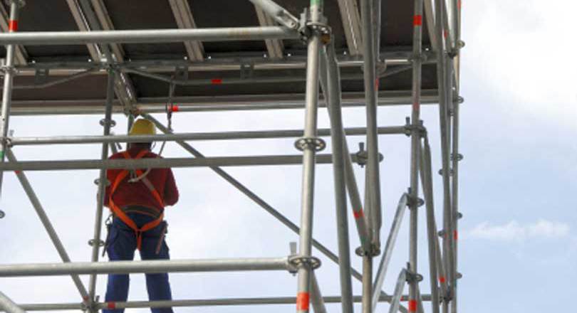 construction worker on scaffolding